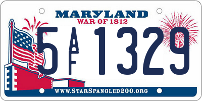 MD license plate 5AF1329