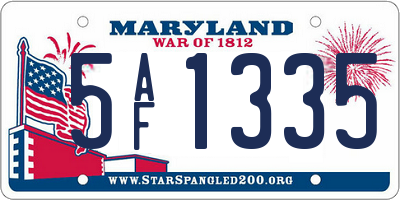 MD license plate 5AF1335