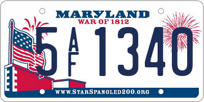 MD license plate 5AF1340