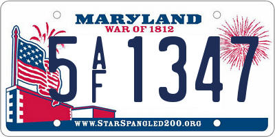 MD license plate 5AF1347