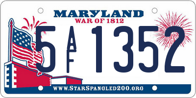 MD license plate 5AF1352