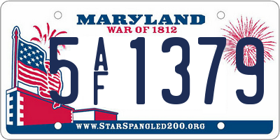 MD license plate 5AF1379