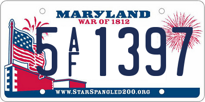 MD license plate 5AF1397