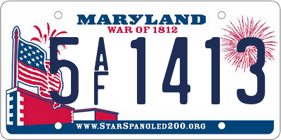 MD license plate 5AF1413