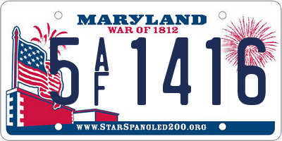 MD license plate 5AF1416