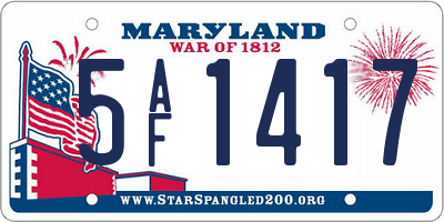 MD license plate 5AF1417