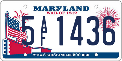 MD license plate 5AF1436