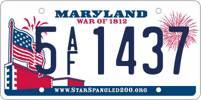MD license plate 5AF1437
