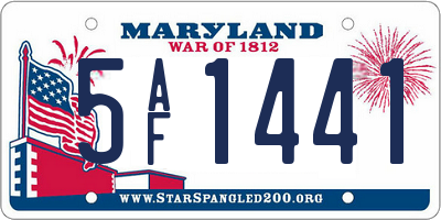 MD license plate 5AF1441