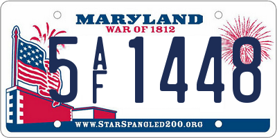 MD license plate 5AF1448