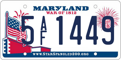 MD license plate 5AF1449