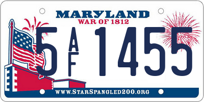 MD license plate 5AF1455
