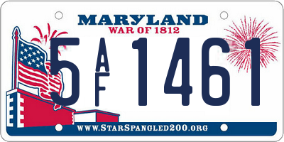 MD license plate 5AF1461