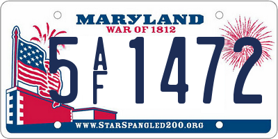MD license plate 5AF1472