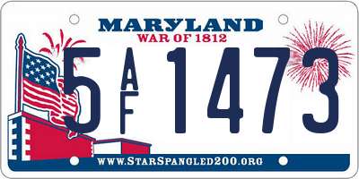MD license plate 5AF1473