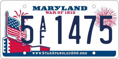 MD license plate 5AF1475