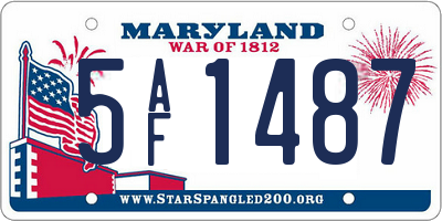 MD license plate 5AF1487