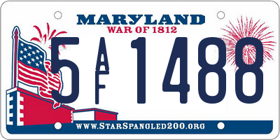 MD license plate 5AF1488
