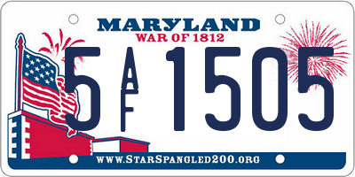 MD license plate 5AF1505