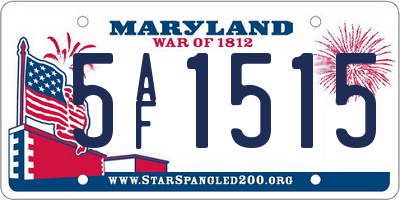 MD license plate 5AF1515