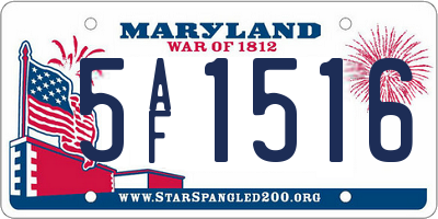 MD license plate 5AF1516