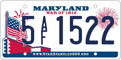 MD license plate 5AF1522
