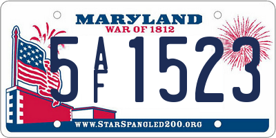 MD license plate 5AF1523