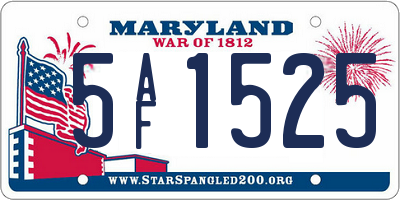 MD license plate 5AF1525