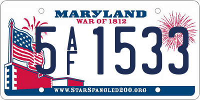 MD license plate 5AF1533