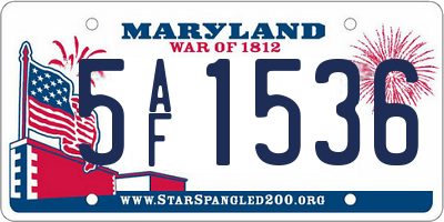 MD license plate 5AF1536