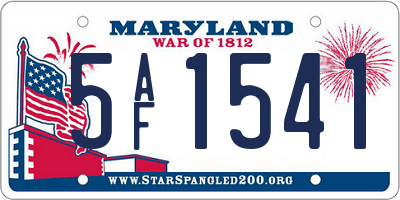 MD license plate 5AF1541