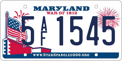 MD license plate 5AF1545