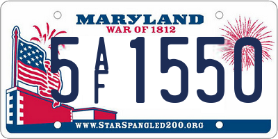 MD license plate 5AF1550