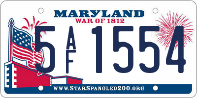 MD license plate 5AF1554