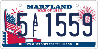 MD license plate 5AF1559