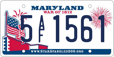 MD license plate 5AF1561