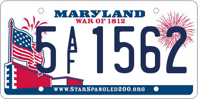 MD license plate 5AF1562