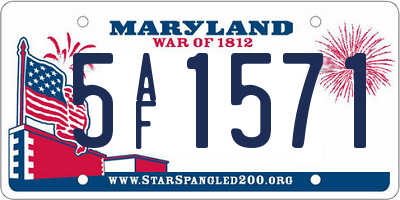 MD license plate 5AF1571