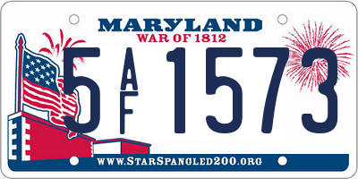 MD license plate 5AF1573