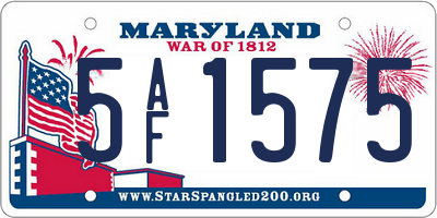 MD license plate 5AF1575
