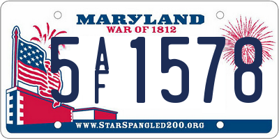 MD license plate 5AF1578