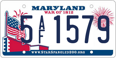 MD license plate 5AF1579
