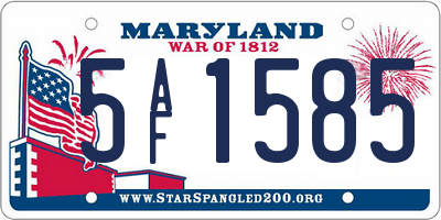 MD license plate 5AF1585