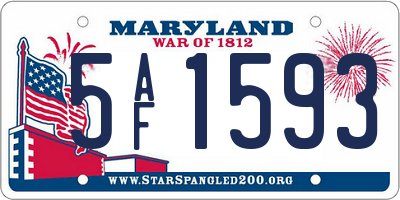 MD license plate 5AF1593