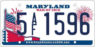 MD license plate 5AF1596