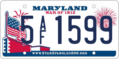 MD license plate 5AF1599