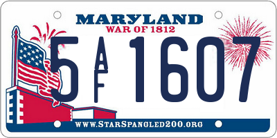 MD license plate 5AF1607