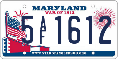MD license plate 5AF1612