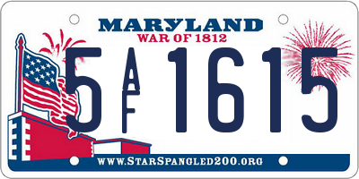 MD license plate 5AF1615