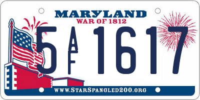 MD license plate 5AF1617